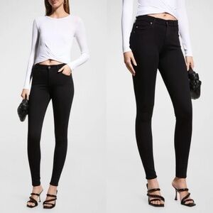 AG Jeans Farrah Ankle High-Rise Skinny - Super Black - Size 29
